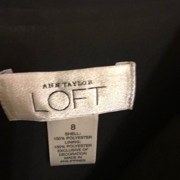 Ann Taylor Loft cocktail dress, blk, pleaded, Sz 8 - Picture 7 of 10